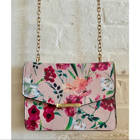 Christian Siriano Handbags - Christian Siriano floral gold chain crossbody bag